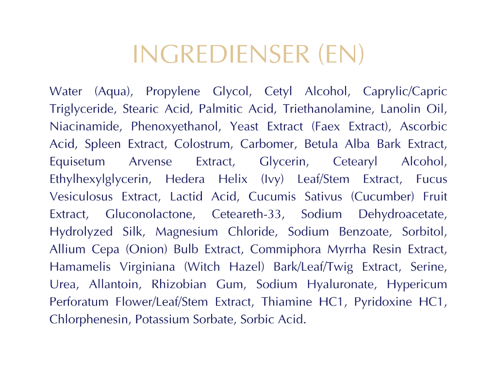 Biologique Recherche Sverige - Creme Splendide - ingredienser - neoskin - Jönköping